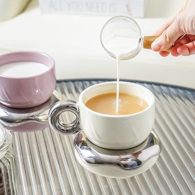 Kaffeetasse Untertasse Keramik kreativ ins Premium-Sinn mit Löffel Sahne Wind Donut Frühstückstasse High-End Lebensmittelqualität