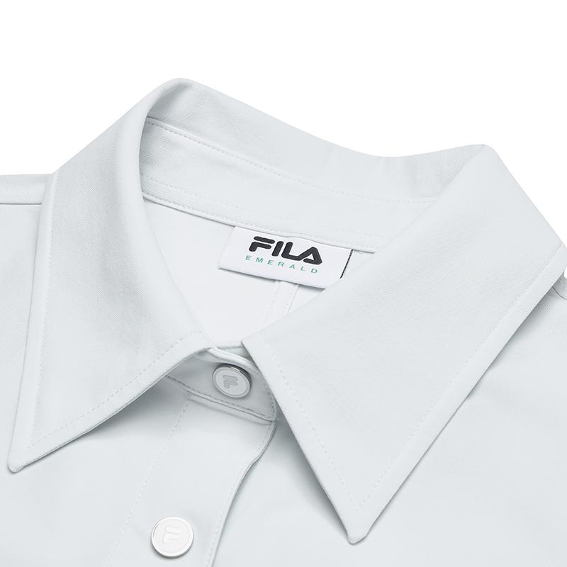 FILA Emerald Classic Fashion Versatile Casual Simple Comfortable Short Sleeve Shirt Women shirts Earth-Gray F11W524403F-GY