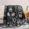 1PC Black white animals Print Flannel Blanket, High quality Comfortable for All Seasons, Home Decor, Warmth and Comfort