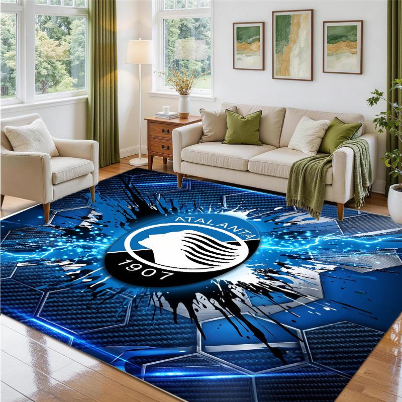 Atalanta FC Design Crystal Velvet Rug Soft Decorative Mat for Bedroom Entrance
