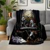 1pc, Jack Skellington and Sally's Candlelight Dinner Themed Blanket Cute Design for Room Decor, Soft Throw Blanket Perfect