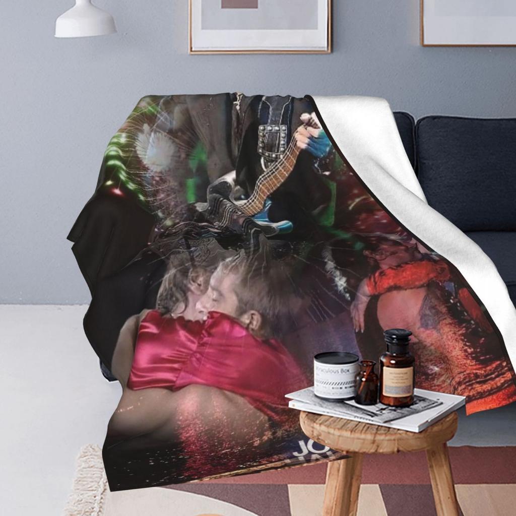 Rock Star Johnny Hallyday Rock'n Roll Blankets Sofa Throw Blanket Throw Blankets for Bedroom Outdoor Throws Bedspread Quilt