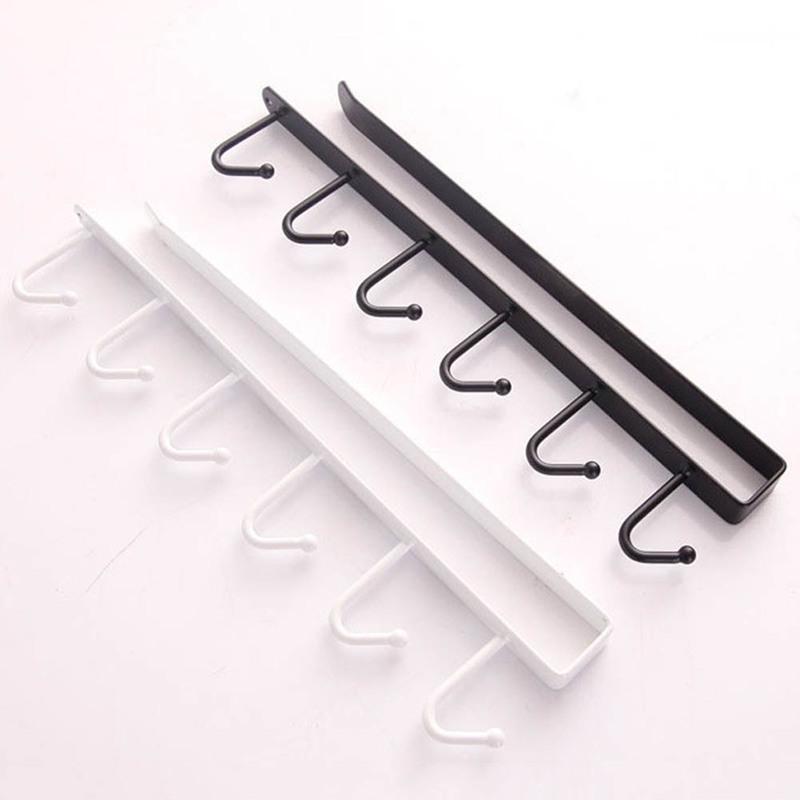 Hanging Rack Holder Hook Organizer Cup Towel Storage For Cupboard Kitchen Cabinet