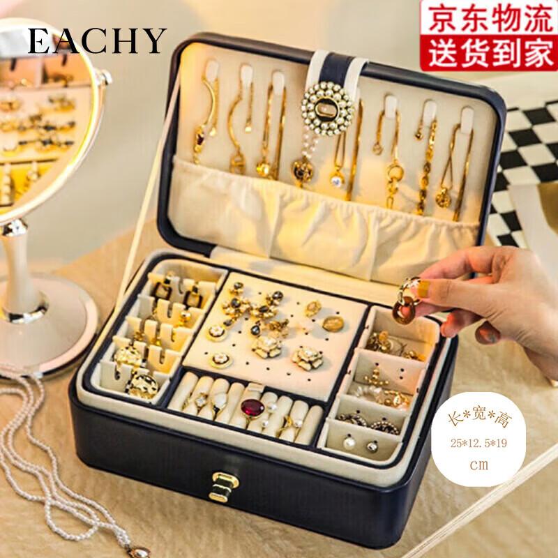 EACHY Тканевая шкатулка для хранения бижутерии сапфир синий