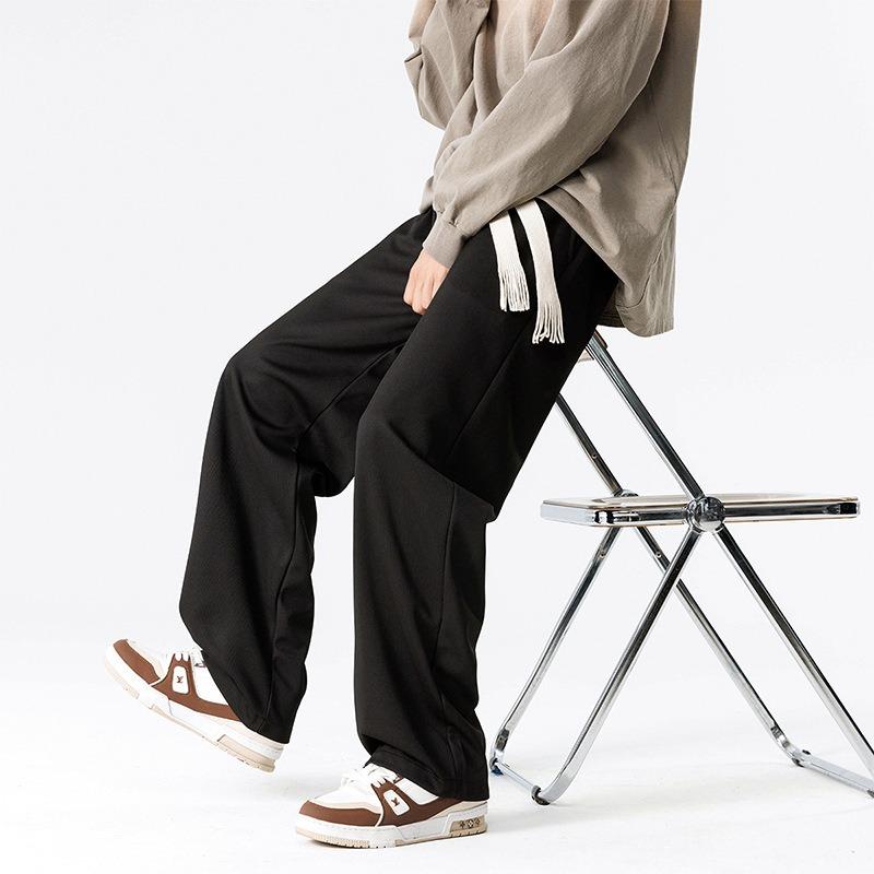 Men's Spring and Autumn New Couple Solid Color Casual Wide-leg Pants Drape Sports Versatile Guard Pants Men