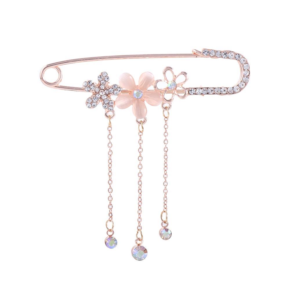 For Women Girl Dress Elegant Butterfly Flower Simulated Pearl Safety pin Rhinestone Accessories Corsage Brooches Pin Jewelry
