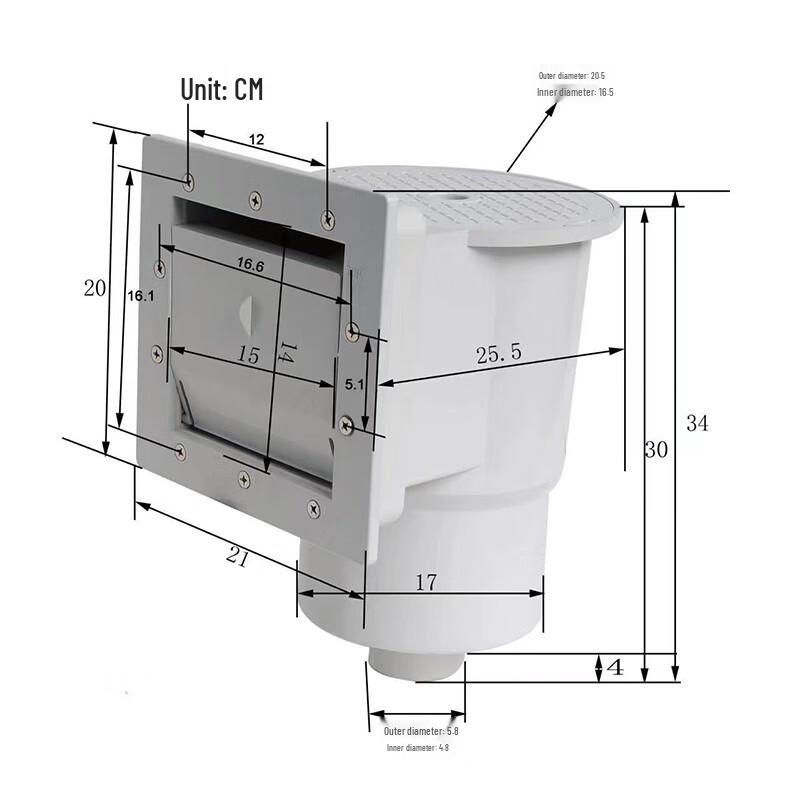 Szerokootworowy skimmer do basenu
