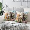 2pcs Cute Kittens Floral Butterfly Throw Pillow Covers Spring Garden Decorative Pillowcases for Sofa Bedroom Cushion Cover