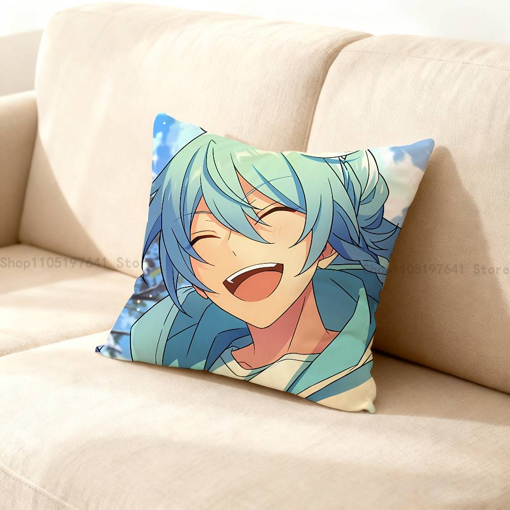 E-Ensembles S-Stars Wataru H-Hibiki Pillow Case Plush Pillow Cases Home Decoration Pillow Cover for Sofa Bed Chair Living Room