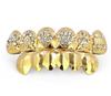 Grillz placcati in oro con diamanti, decorazione Hip-Hop con carte da gioco transfrontaliere