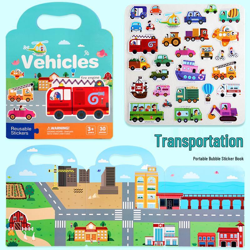 

Книга с наклейками-желе для детей 4-6 лет: Многоразовые мультяшные наклейки-пазлы и для раскрашивания