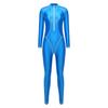 S-3XL Damen Ganzkörper Rash Guard Badeanzug Stehkragen Langarm Lange Hosen Glänzender Jumpsuit für Surfen Tauchen Wassersport