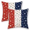 American Independence Day Linen Pillowcase - Festive Square Cushion Cover