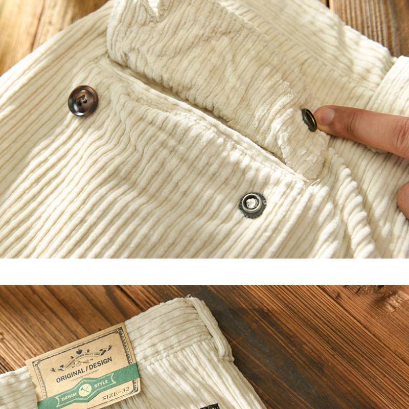 Japanese Style Cargo Pants Autumn and Winter Fashion New Men's Pants Mid-waist Cotton Corduroy Baggy Pants Casual Men Trousers