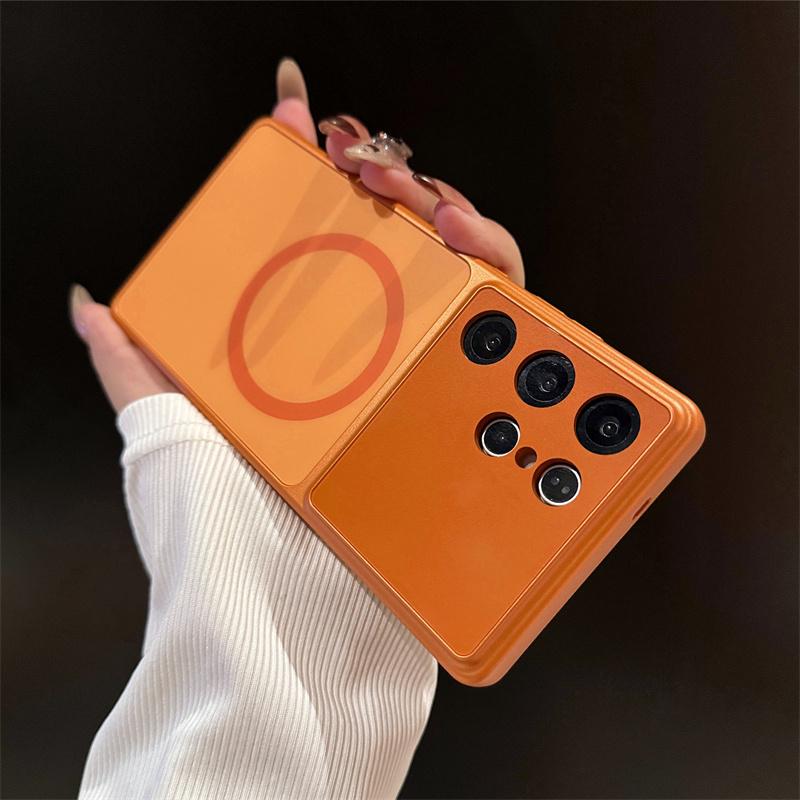 Glass Nano Matte Case For Samsung Galaxy S23 S24 S25 S26 Ultra Magnetic For Magsafe Wireless Charging Shockproof PC Cover
