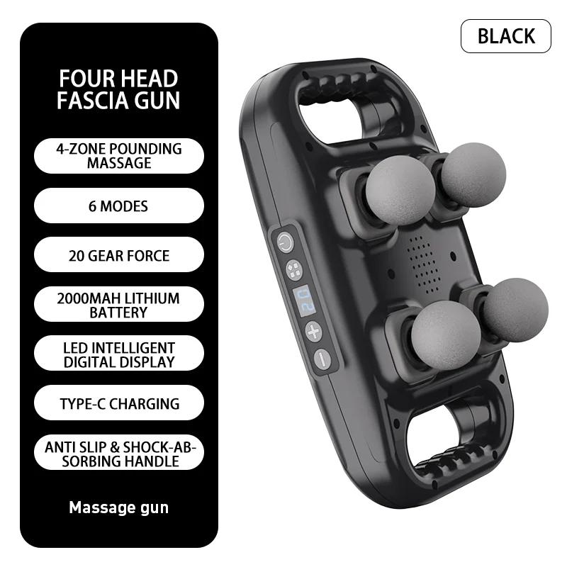 Four-head Fascia Gun Muscle Relaxation Massage Professional Grade Wireless Waist Back Deep High Frequency Vibration Masajeador