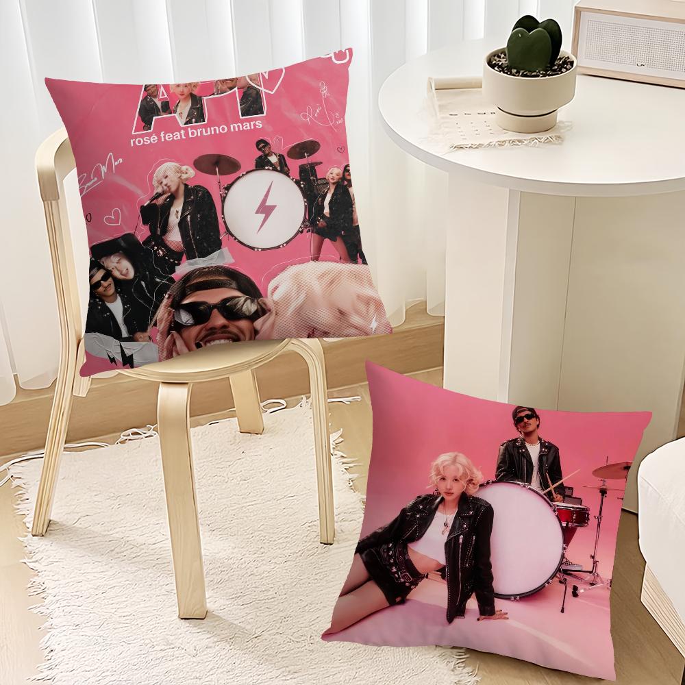 Hot Singer Bruno Mars Apt-RoseEs Music Pillow Case Sofa Living Room Headboard Bedroom Backrest Cushion Square Cushion Nap Time