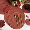 Round Woven Placemats for Table Nordic Faux Cotton Linen Yarn