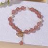 Korean Style Natural Strawberry Crystal & Freshwater Pearl Bracelet for Women
