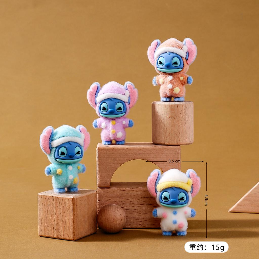 9Pcs/Set Pajamas Stitch Figure Toy Cartoon Figurine Desktop Decoration Model Ornaments Toys For Girls Boys Gift