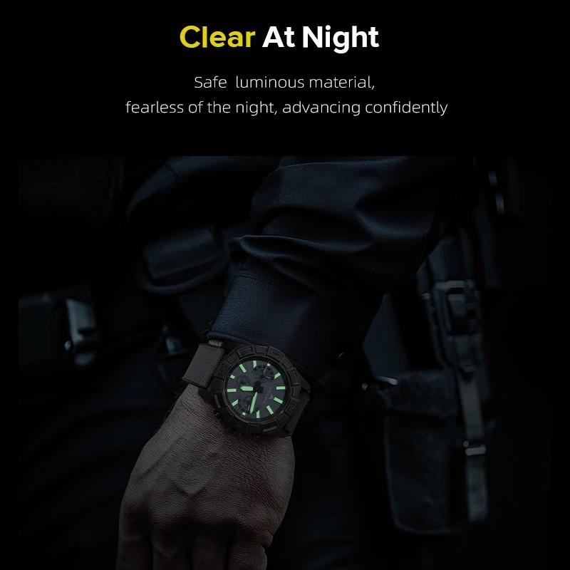NORTH EDGE BLAZE Men's Watches Solar Power 316 stainless steel Case Quartz Watch For Men Pilot Sports Waterproof 50M Stopwatch