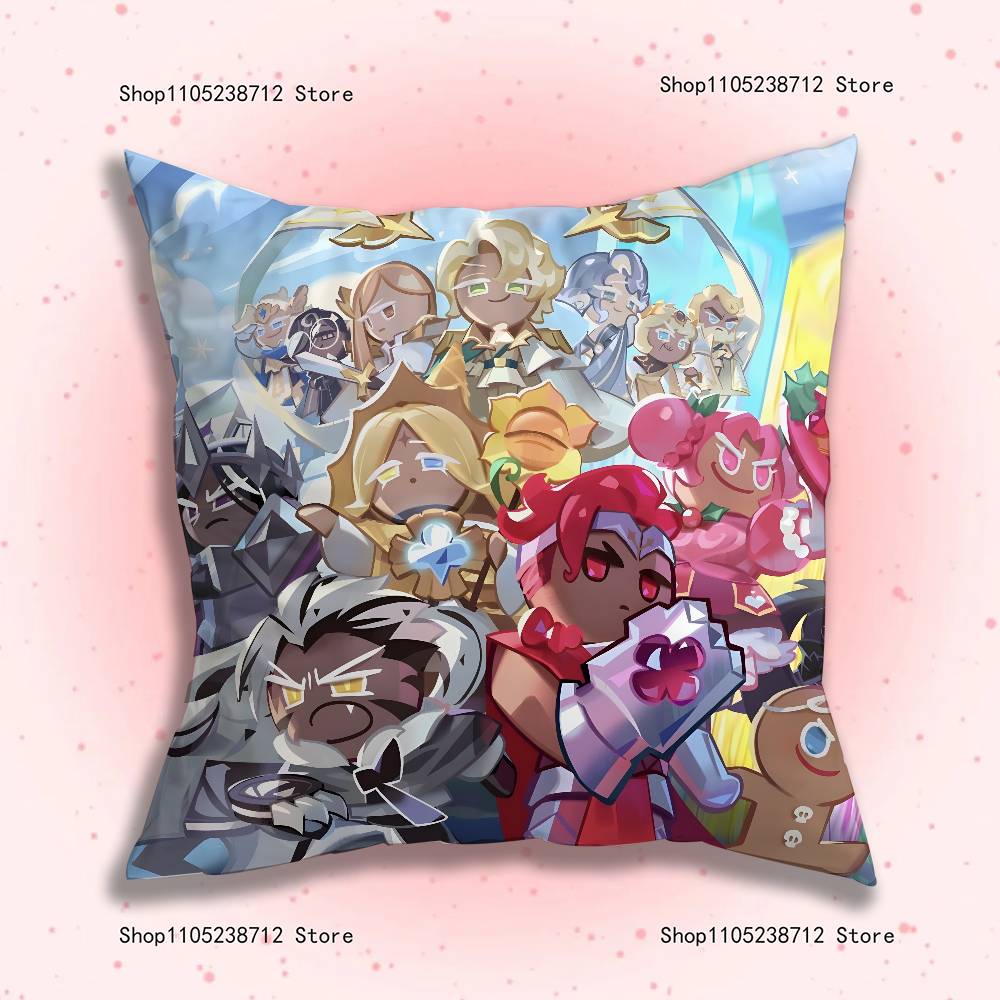 Funny Game Cute C-Cookies R-Runing Pillow Case Cute Anime Peripherals Bedroom Sofa Decorative Cushion Cover Soft Cushion Cover