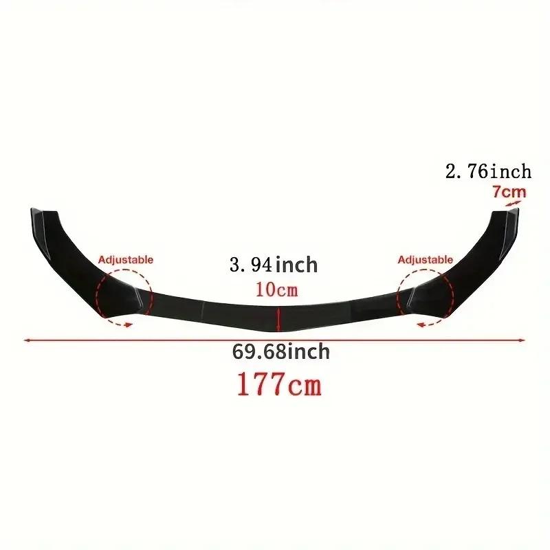 5Pcs/1set Universal Car Front Bumper Lip Spoiler Splitter ABS Body Kit Canard Lip Splitter - Automotive Accessory