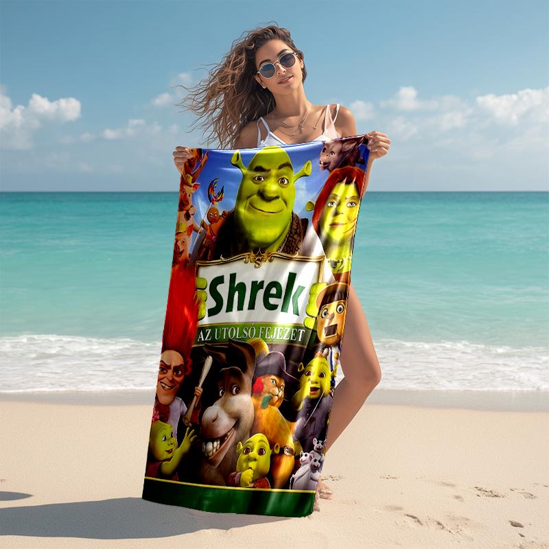 1pc Shrek4 Beach Towel, Comfortable and Thick, and Swimming/Bath/Picnic/Camping Towel, Suitable for Seaside Beaches