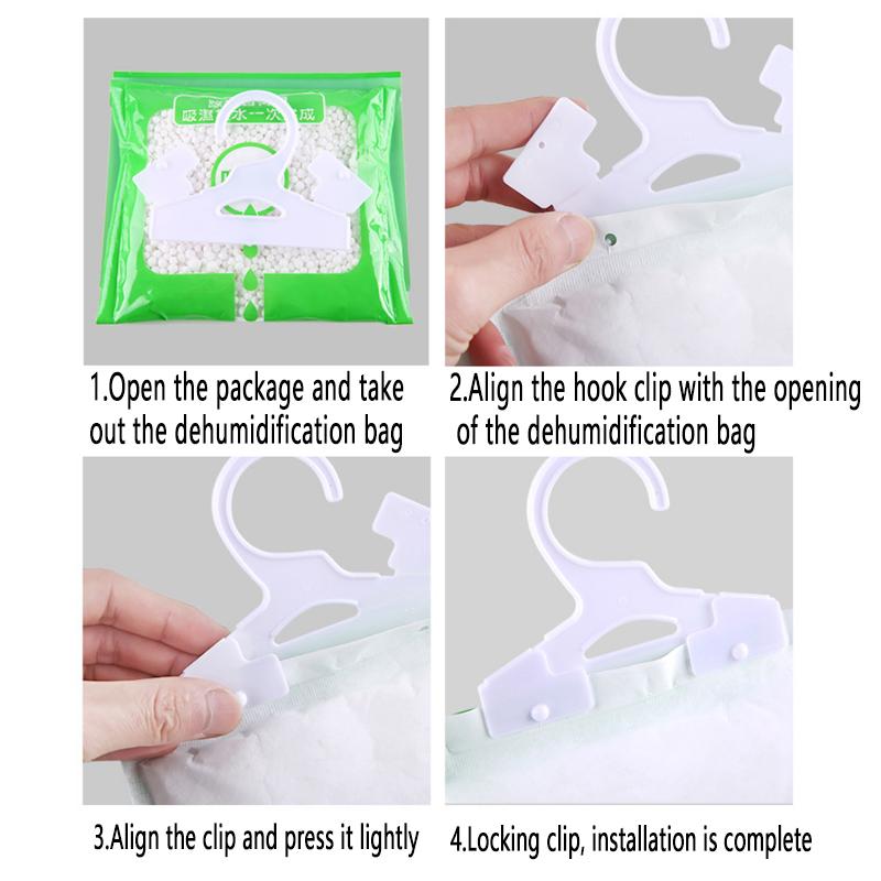 3-15PCS Absorbeurs d'humidité Déshumidificateurs portables Sac sec Suspendable Placard Intérieur Déshydratant Piégeant Efficacement l'Excès d'Humidité