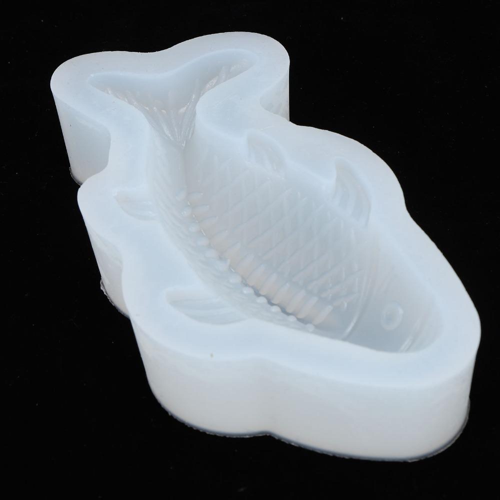 Waffle Mold Silicone Fish Silicone Mold Reusable White Silicone Koi Fish Mold Fish 3.7 x 16cm Soap Making Mold Ice Cream Making