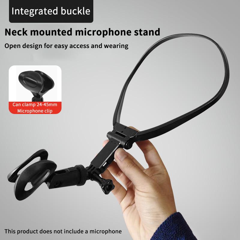 Neck-mounted Microphone Bracket Holder HandFree Neck Microphone Stand Adjustable Hands Free Brace Mic Holder