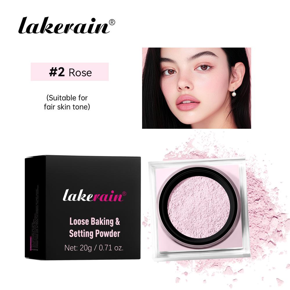 Lakerain Square Loose Setting Powder - Long-Lasting Oil Control Translucent Face Powder, Natural Coverage Pore Blurring Makeup Finishing Powder