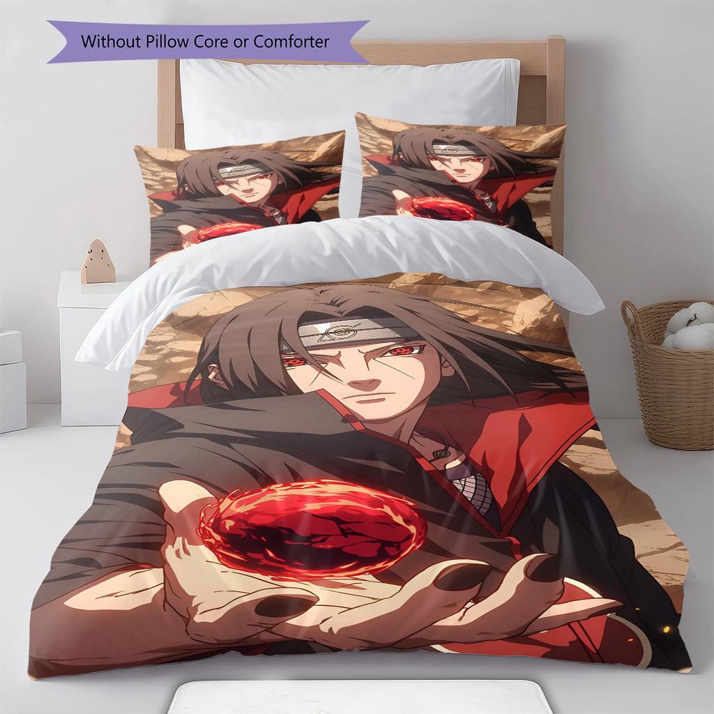 Juego de Ropa de Cama con Estampado de Dibujos Animados Colcha Funda de Colcha Funda de Almohada Decoración del Hogar Regalo de Cumpleaños (1 * funda nórdica + 2 * fundas de almohada, sin núcleo)