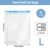5 Packs Roll-up Storage Bags, Travel Compression Bags Reusable Space Saver Bags Vacuum Storage Bags for Clothes Organizer