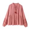 Za New Fall Women's Clothing 2025 Fashion Wind Fashion Color Contrast Embroider Long Sleeves Shirt 7200042 172