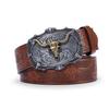 Men's Western Retro Cowboy Belt with Large Buckle - Trendy Street Style Waistband