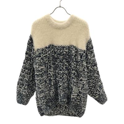 Kei shirahata Tricô de manga comprida F Branco x verde styling 16WNT184018 Mulher Usado
