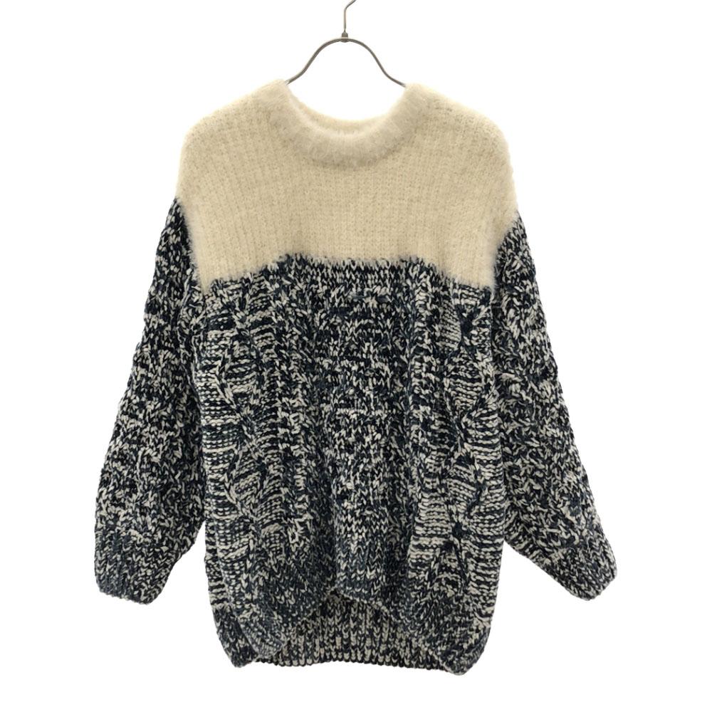 

kei shirahata Long sleeve knit F White x green styling 16WNT184018 Women Used