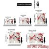 Flat Printing Jit Curtains Without Rod Cherry Blossom Drapes Chic Polyester Decorations Curtain Set Of 2 Made Washable