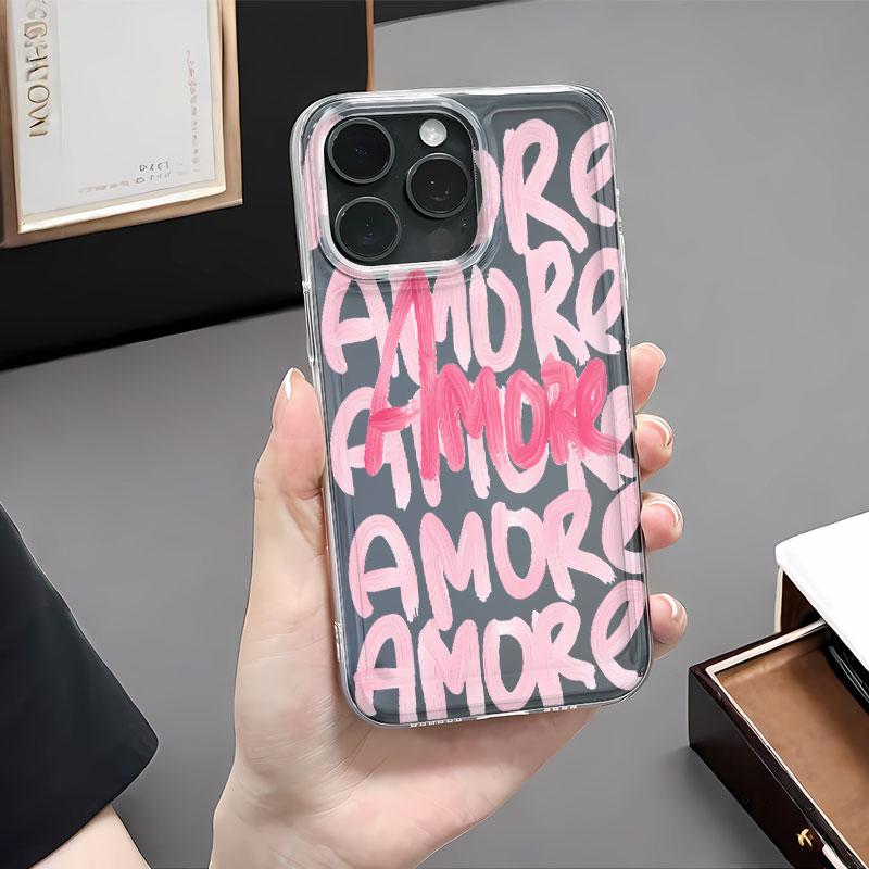 Doodle Text Advanced Pattern Phone Case for iPhone 17 Air 16 15 14 11 Pro Max Plus 13 12 Soft TPU Back Cover Coque