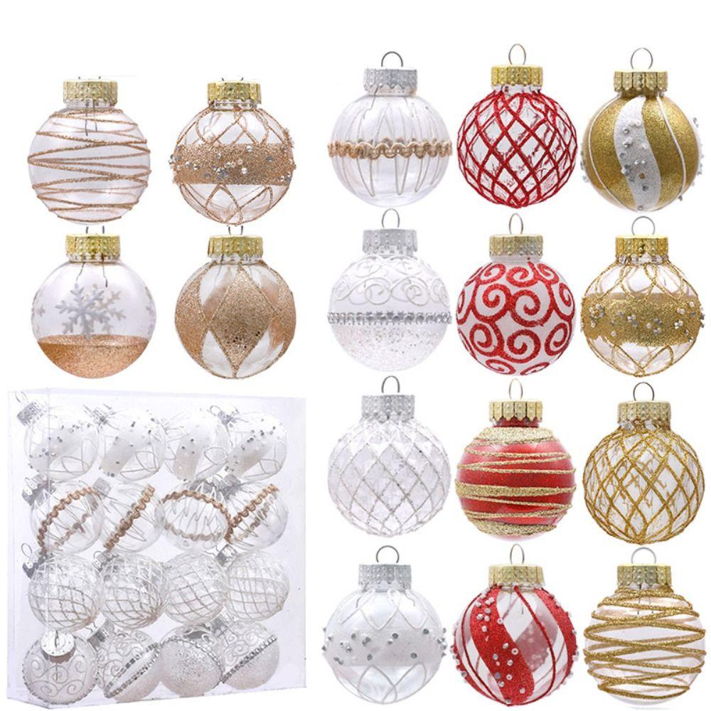16pcs Plastic Christmas Ball Shatterproof Xmas Tree Hanging Ornament Christmas Spheres Pendant  Xmas