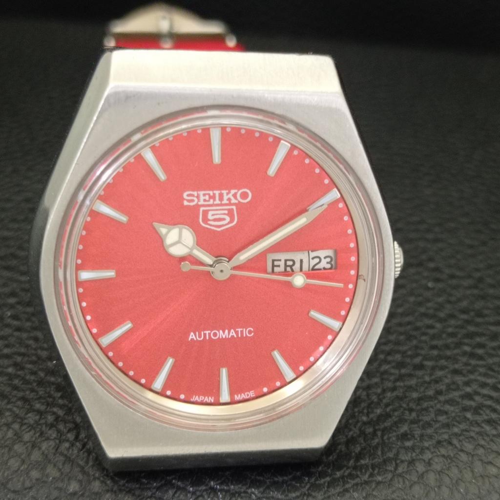 SEIKO 5 AUTOMATIC 6309A VINTAGE JAPAN MENS RED COLOR DIAL WATCH a701462-5 R206b-a701462