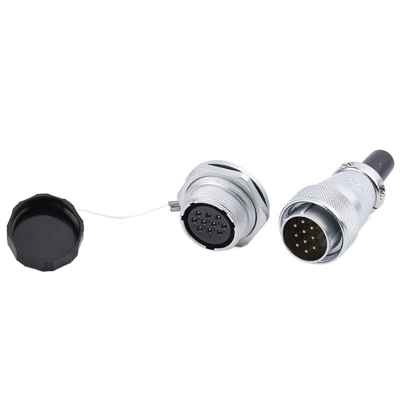 WEIPU WS24 TQ/ZMQ 2 3 4 9 10 12 19 Pin Electrical  Wire Soldering Charger Aviation M24 Connector Metal Power Adapter IP65