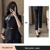 Women's Summer Seven-Sleeve Waist-Cinching Professional Suit for Jewelry Stores, Salons, and Hotel Receptionists