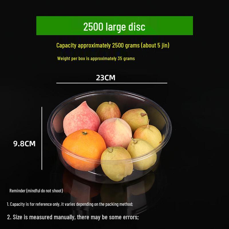 Xihe Disposable Round Plastic Takeout Box (400 Pcs)