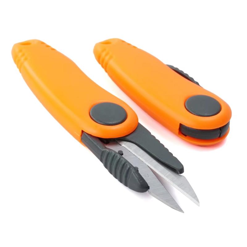

Складные ножницы в форме креветки Ножницы из нержавеющей стали Машинка для стрижки Щипцы Резак для лески Рыболовные принадлежности оранжевый