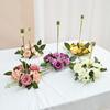 1PC/20CM Artificial Silk Flowers wreath for candlestick Candlestick Garland Simulation Rose Garland