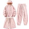 Summer Solid-color Casual Sun-protective Clothing Set with Hooded Thin Coat, Same Style for Both Men and Women, Three-piece Skinwear Set