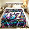 Graffiti Theme Custom Blanket Personalized Name & Text Customized Soft Warm Throw Blanket Home Decor