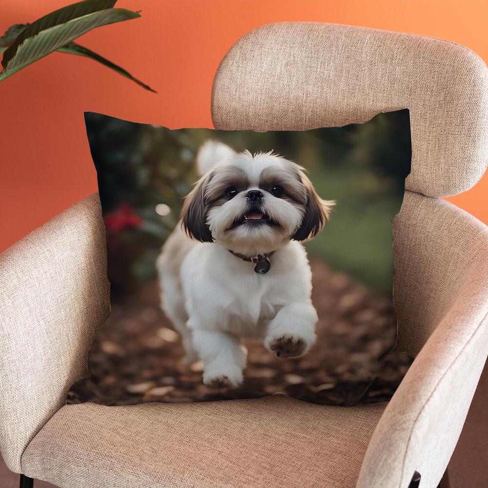 Krásný povlak na polštář Shih Tzu Měkké povlaky na polštáře pro dekoraci farmářské pohovky Domácí dekorace a Ochranný povlak na polštář